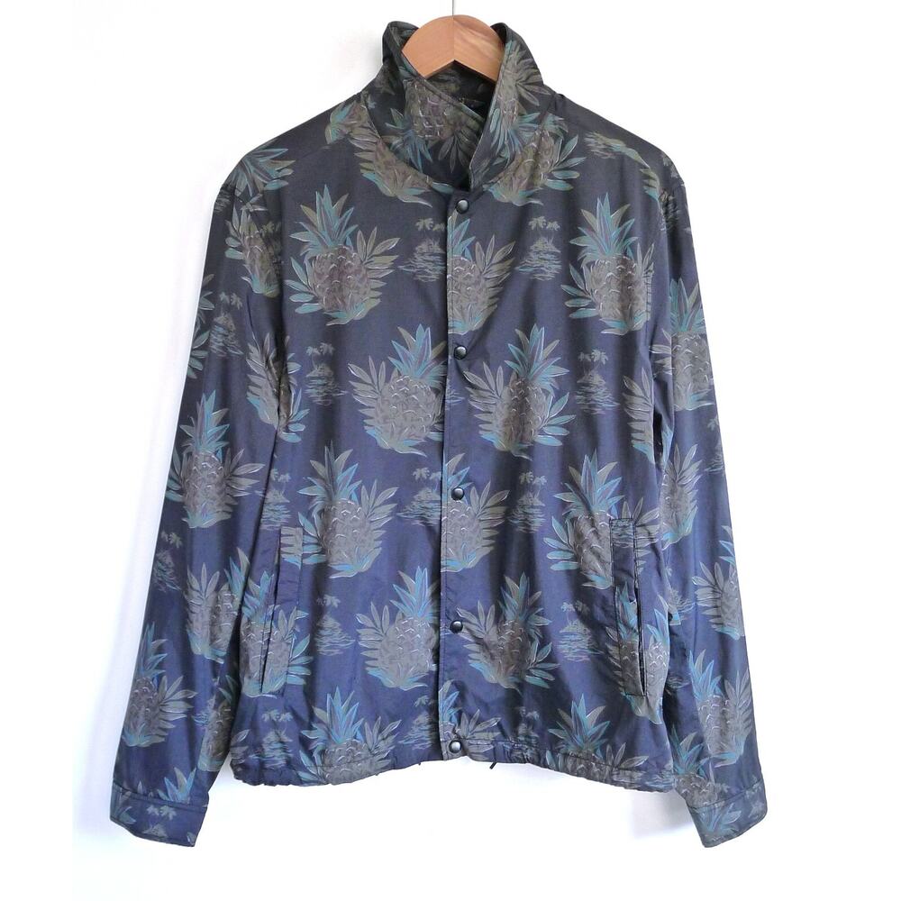 VINCE Tropical Pineapple Print Coach Windbreaker Jacket MR PORTER M NWT $365 - Picture 3 of 12